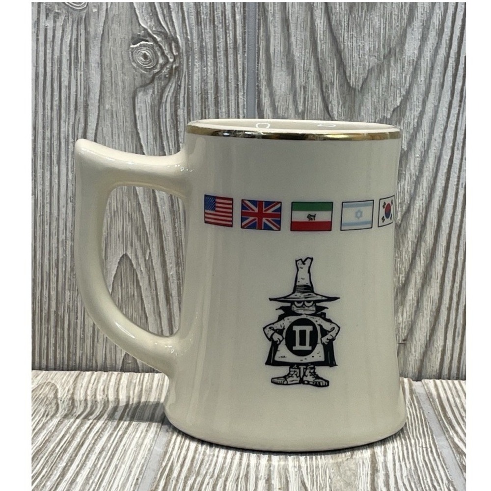 Vintage McDonnell Douglas F-4 Phantom II Spook Military Aviation Mug Gold Rim